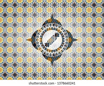 candy icon inside arabesque badge. arabic decoration.