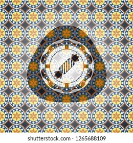 candy icon inside arabesque style badge. arabic decoration.