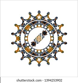 candy icon inside arabesque style badge. arabic decoration.