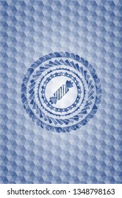 candy icon inside blue badge with geometric background.