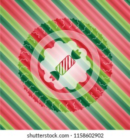 candy icon inside christmas emblem background.