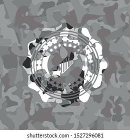 candy icon inside grey camouflage texture