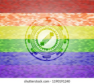 candy icon inside lgbt colors emblem 