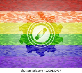 candy icon inside lgbt colors emblem 