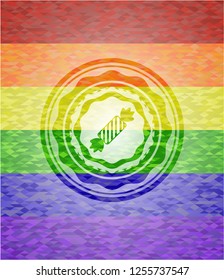 candy icon inside lgbt colors emblem 