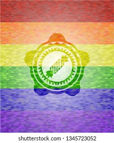 candy icon inside lgbt colors emblem 