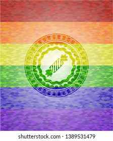 candy icon inside lgbt colors emblem 