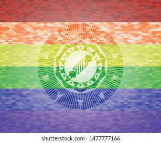 candy icon inside lgbt colors emblem 