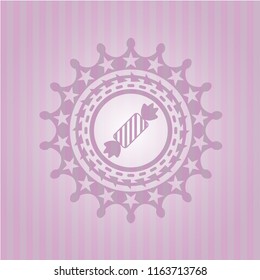 candy icon inside pink icon or emblem