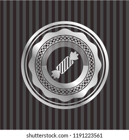 candy icon inside silver badge