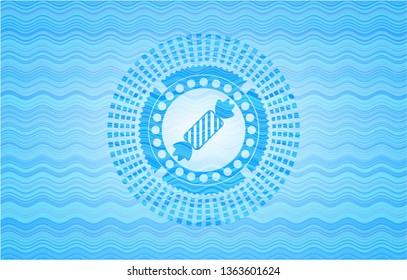 candy icon inside water emblem background.