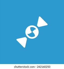 candy icon, isolated, white on the blue background. Exclusive Symbols 