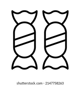 Candy Icon. Line Art Style Design Isolated On White Background