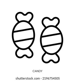 candy icon. Line Art Style Design Isolated On White Background