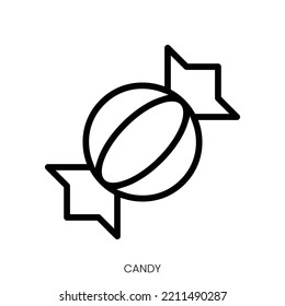 candy icon. Line Art Style Design Isolated On White Background