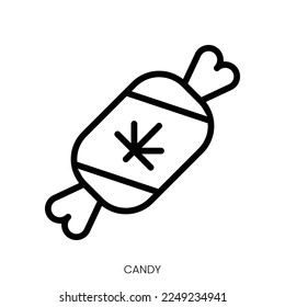 candy icon. Line Art Style Design Isolated On White Background