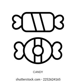 candy icon. Line Art Style Design Isolated On White Background