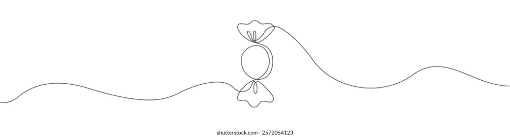 Candy icon line continuous drawing vector. One line Candy icon vector background. Lollipop icon. Continuous outline of a Lollipop icon.