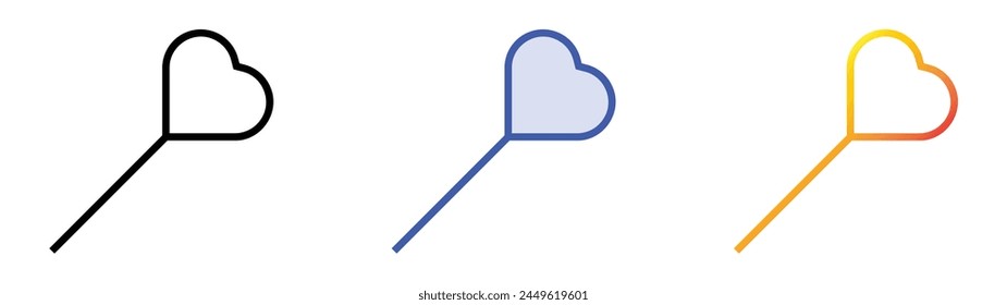 candy icon. Linear, Blue Fill and Gradient Style Design Isolated On White Background