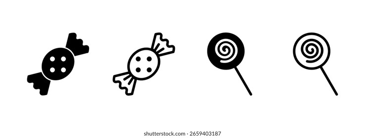 Diseño del logotipo del icono del caramelo. signo y símbolo del caramelo.