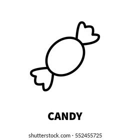 Candy icon or logo in modern line style. High quality black outline pictogram for web site design and mobile apps. Vector illustration on a white background.
