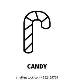 Candy icon or logo in modern line style. High quality black outline pictogram for web site design and mobile apps. Vector illustration on a white background.