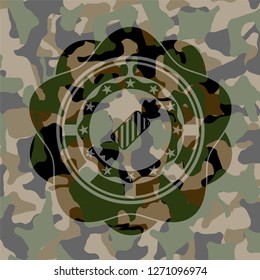 candy icon on camouflage pattern