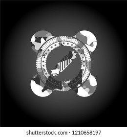 candy icon on grey camo pattern