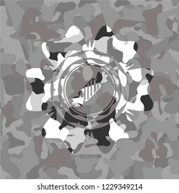 candy icon on grey camo pattern