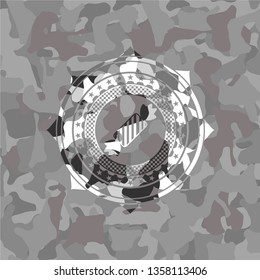 candy icon on grey camo pattern
