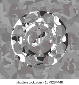 candy icon on grey camo pattern