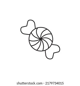 candy icon outline style design. candy icon vector illustration. isolated on white background.