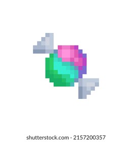 Bonbonsymbol. Pixel Art Stil. Einzige Vektorgrafik. Spiele-Objekte 8-Bit-Sprite. Design für Aufkleber, Web, mobile App.