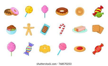 Candy icon set. Cartoon set of candy vector icons for your web design isolated on white background