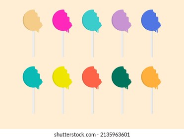 Candy icon set. Pictogram for web. Line stroke 