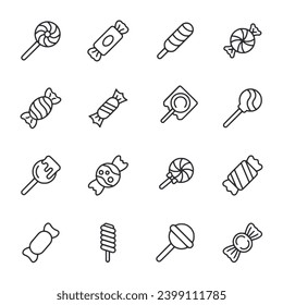 candy icon set vector illustration