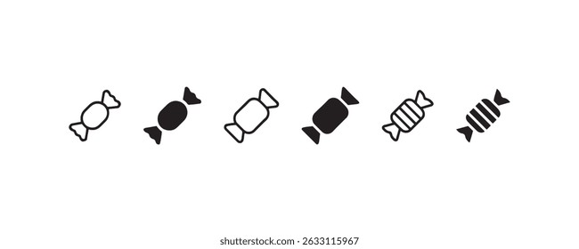 Candy icon set with wrapped sweet designs Vector