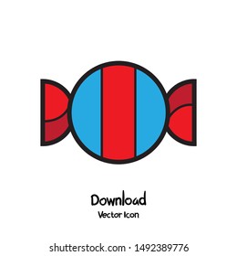 candy icon. candy sign symbol. flat illustration of candy - vector icon.