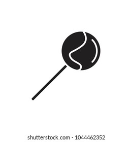 Candy icon. Silhouette illustration of Candy in stick vector icon for web and advertising