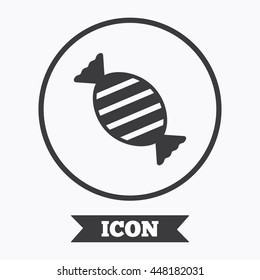 Candy icon. Sweet food sign. Graphic design element. Flat symbol in circle button. Vector