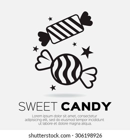 Candy icon. Sweetness mono vector symbols.