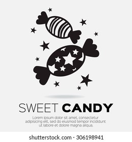 Candy icon. Sweetness mono vector symbols.