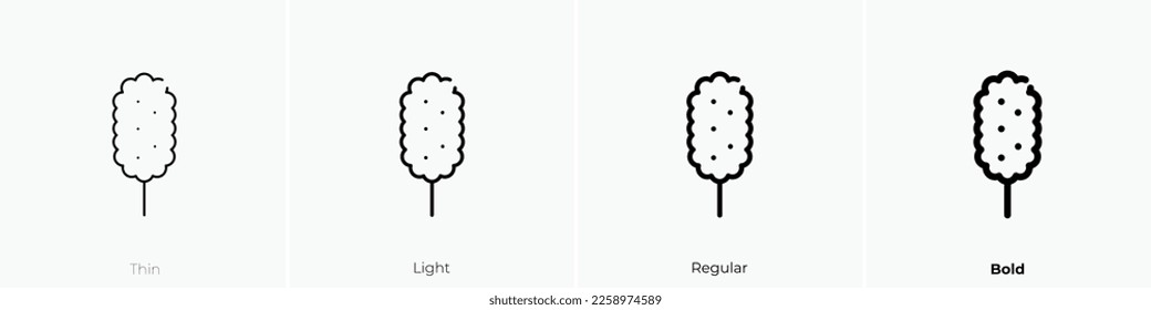 candy icon. Thin, Light Regular And Bold style design isolated on white background