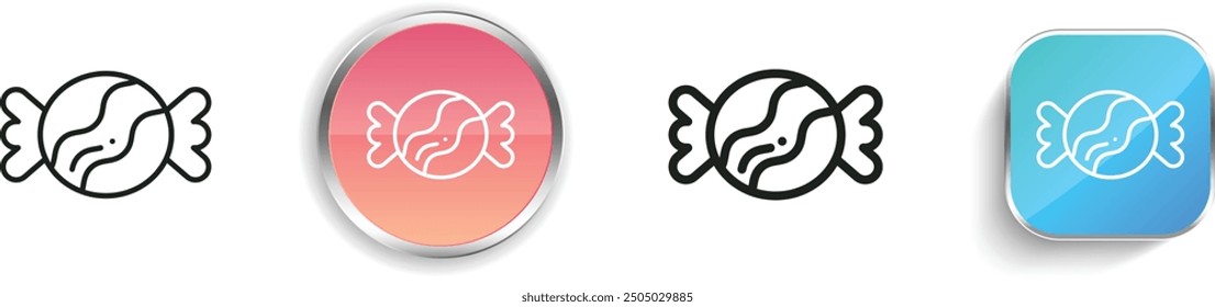 candy icon. Thin Linear, Regular and Button Style Design Isolated On White Background