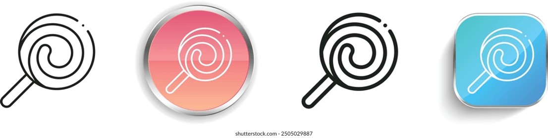 candy icon. Thin Linear, Regular and Button Style Design Isolated On White Background