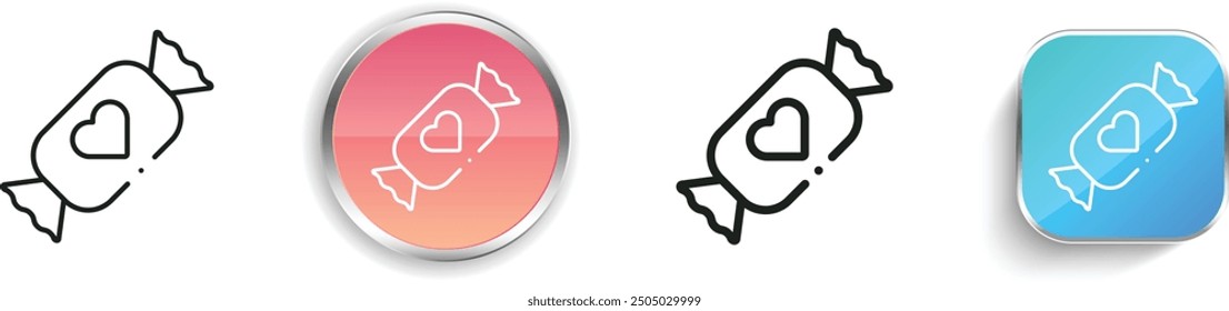 candy icon. Thin Linear, Regular and Button Style Design Isolated On White Background