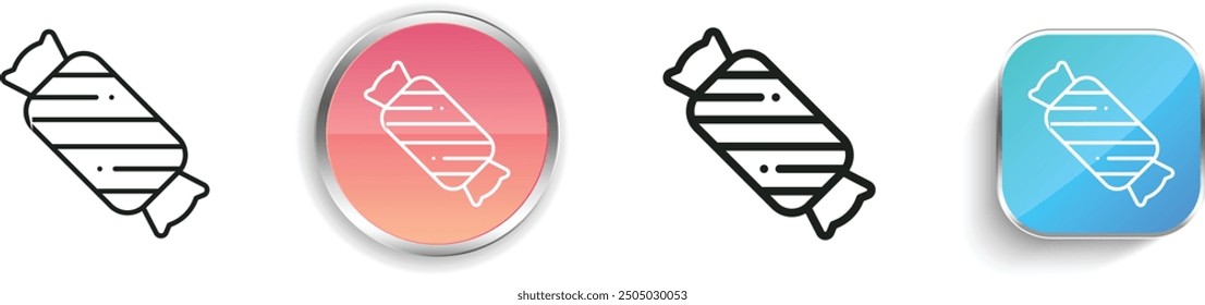 candy icon. Thin Linear, Regular and Button Style Design Isolated On White Background