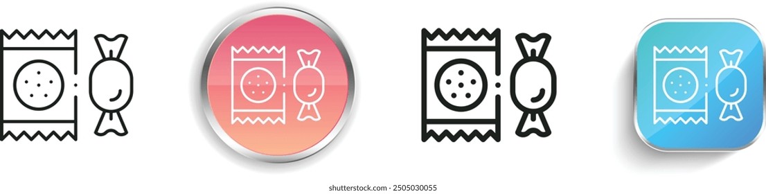 candy icon. Thin Linear, Regular and Button Style Design Isolated On White Background
