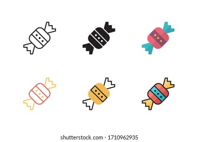 candy icon vector illustration with different style design. isolated on white background