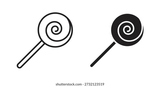 Süßigkeitensymbol. Vektorgrafik, flach und Strich